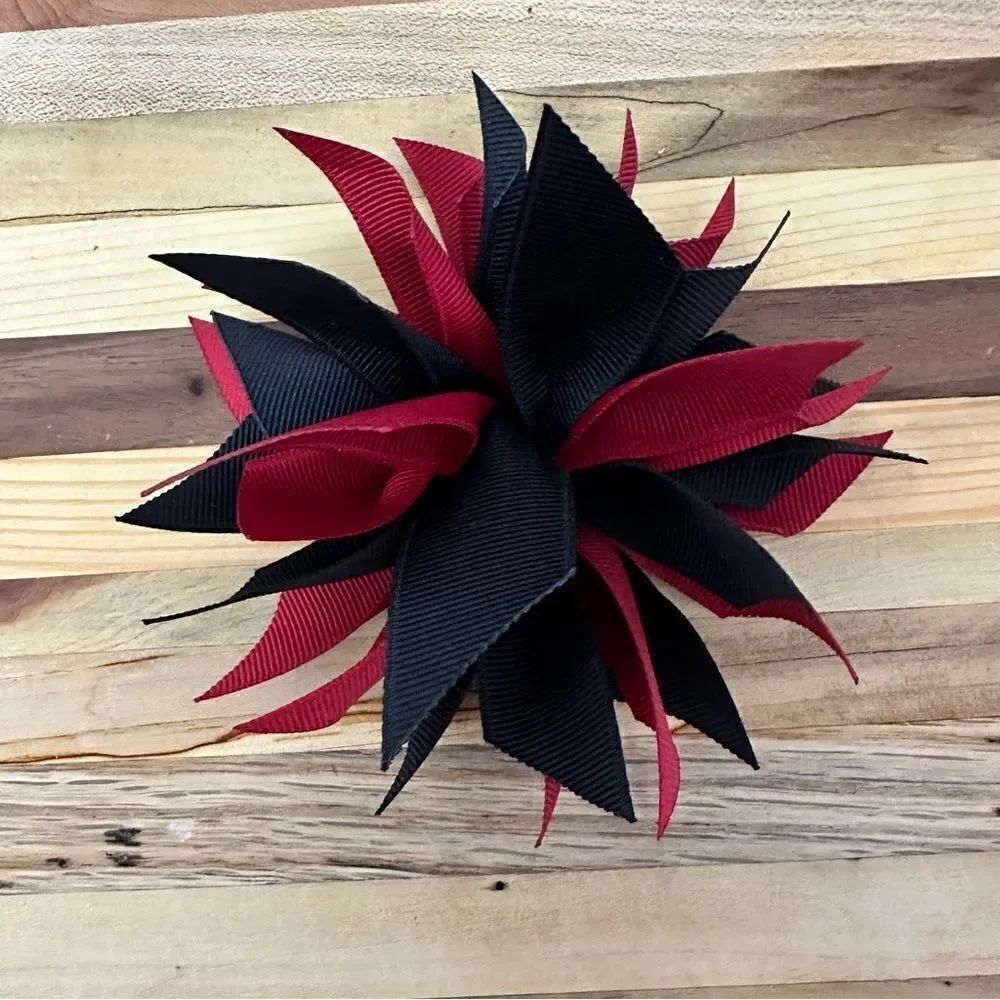 Garnet and black bow